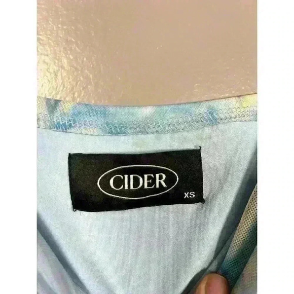 CIDER Sheer Overlay Tulle Midi Celestial Star Strappy Stretchy Dress Women XS - Picture 6 of 11